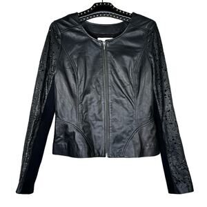 Hinge Full Zip Cutout Leather Moto Jacket Medium NWOT